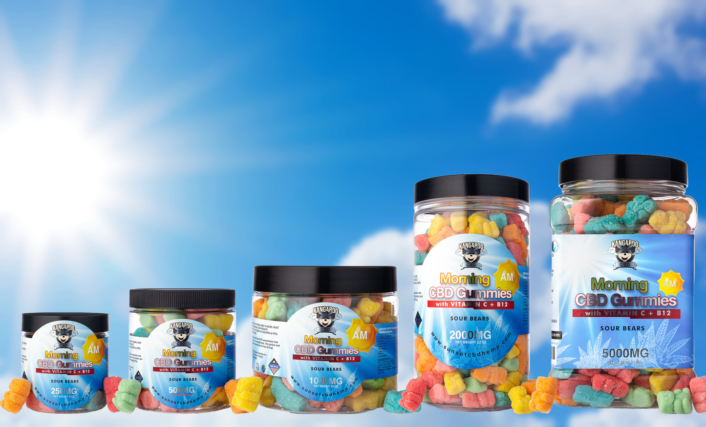 Kangaroo CBD AM Daytime Gummy Lineup