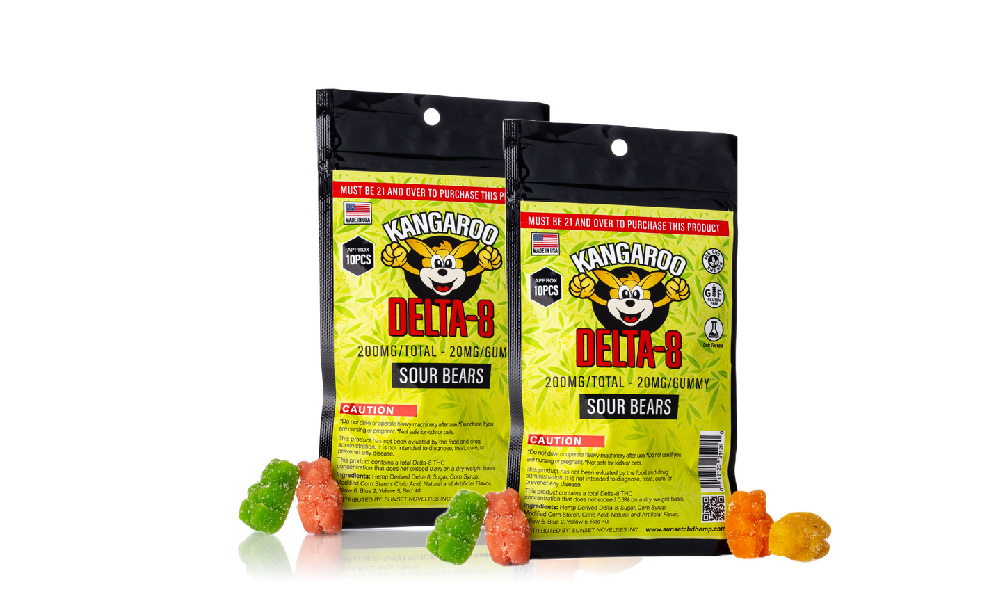 Kangaroo DELTA-8 200MG Gummy Lineup