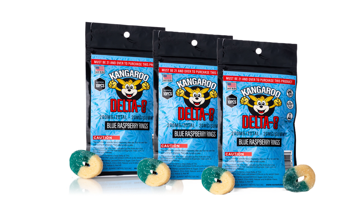Kangaroo DELTA-8 200MG Gummy Lineup