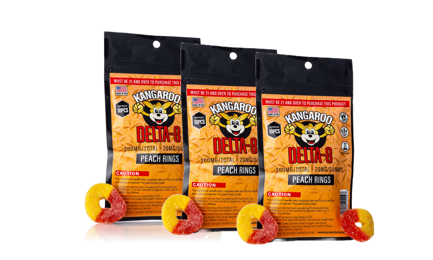 Kangaroo DELTA-8 200MG Gummy Lineup