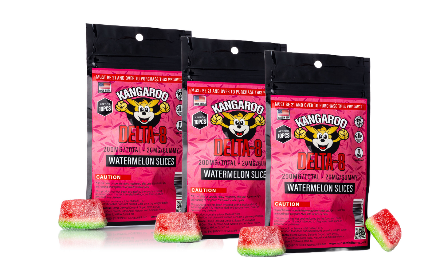 Kangaroo DELTA-8 200MG Gummy Lineup