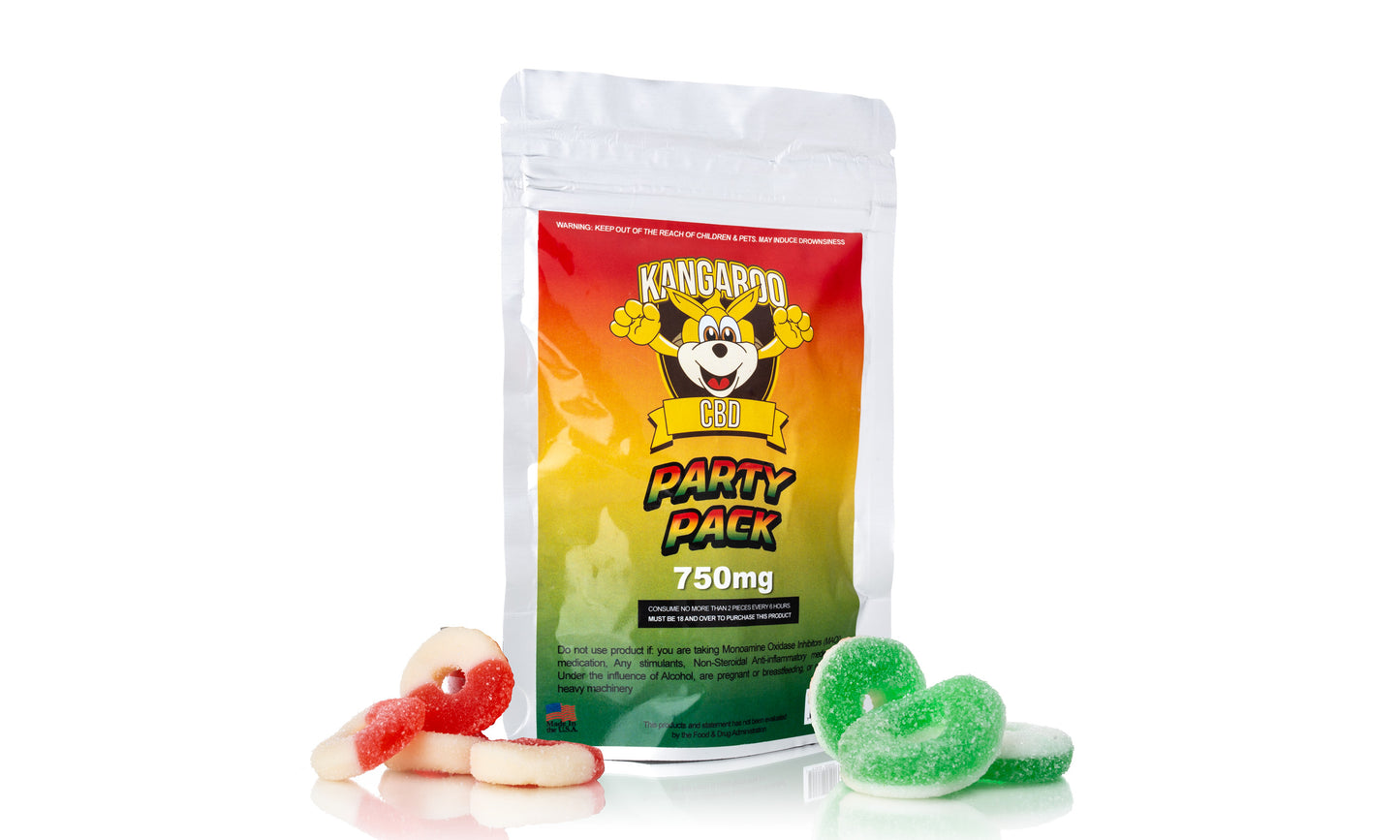 Kangaroo CBD Gummies 750MG Pouch - Mixed Flavors