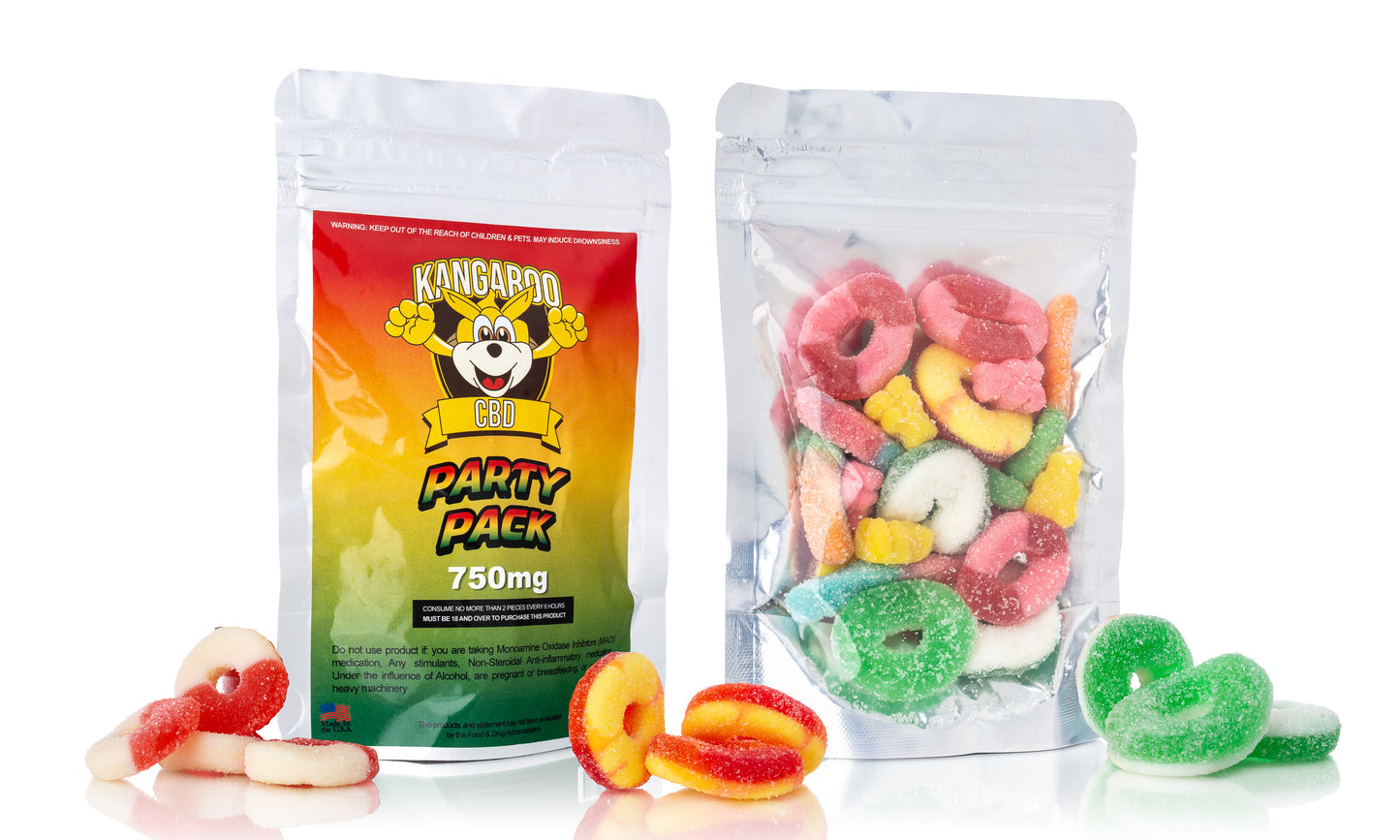 Kangaroo CBD Gummies 750MG Pouch - Mixed Flavors