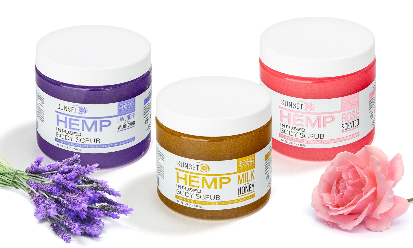 Sunset HEMP Body Scrub Collection