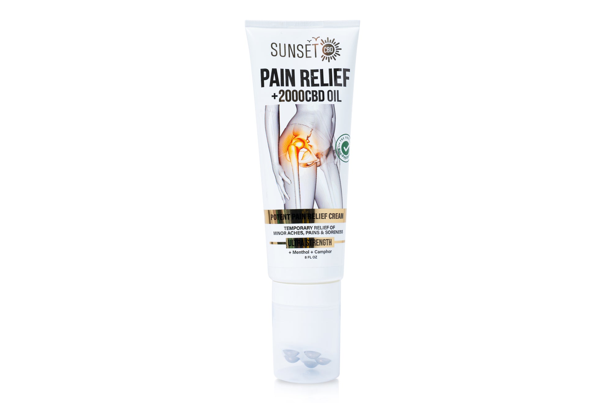 Sunset CBD Pain Relief Roll-On Collection – with 5-ball massaging applicators- yellow formula