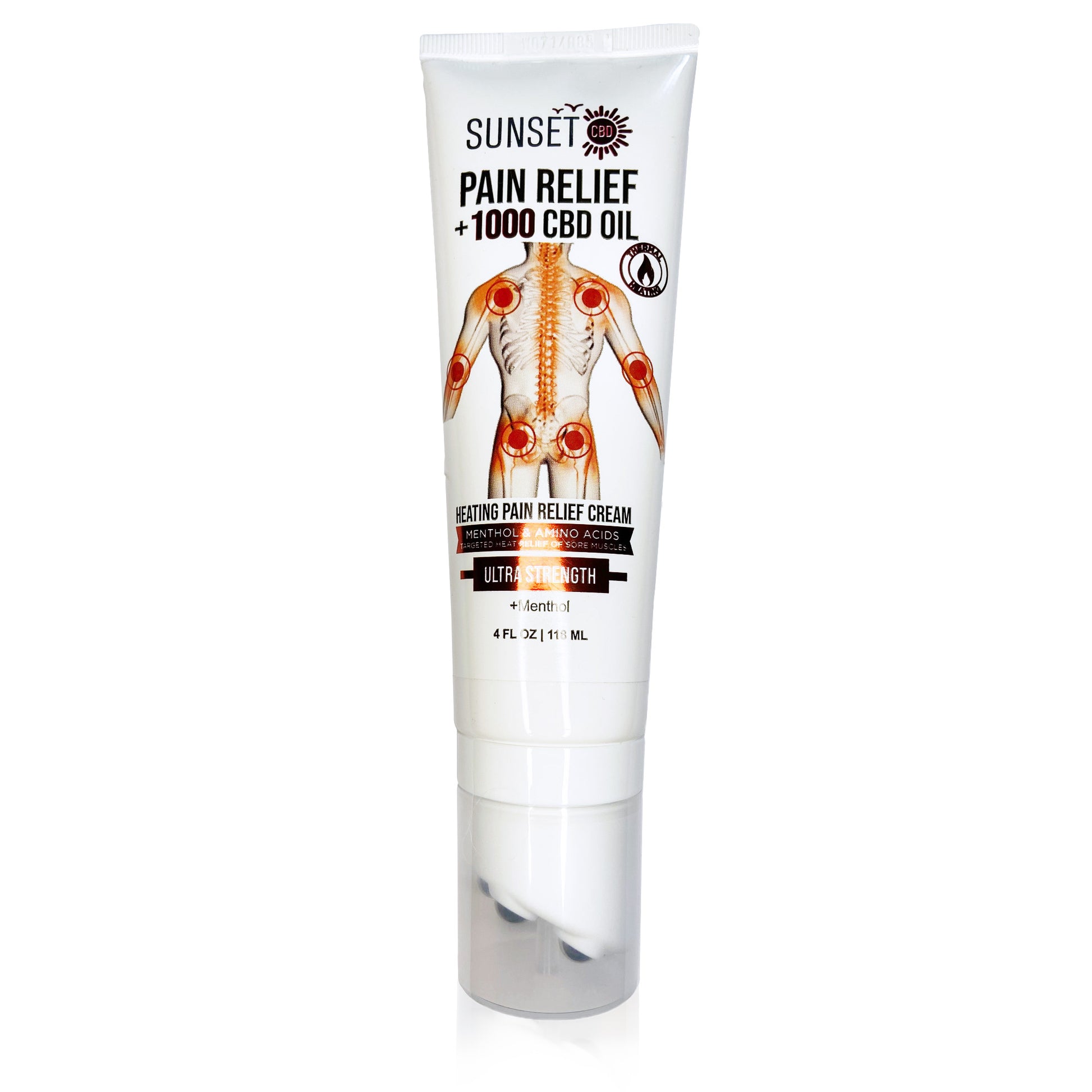 Sunset CBD Pain Relief Roll-On Collection – with 5-ball massaging applicators, heating formula