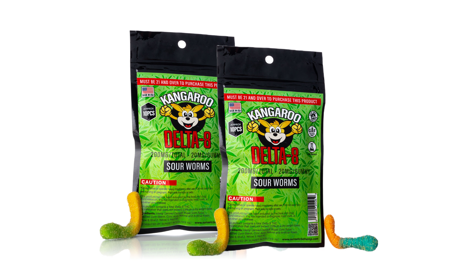 Kangaroo DELTA-8 200MG Gummy Lineup