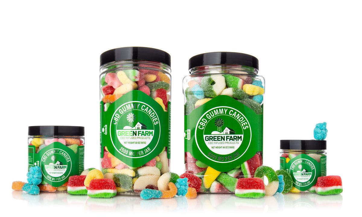 Green Farm CBD Gummies - Variety 500mg to 5000mg - Sunset CBD
